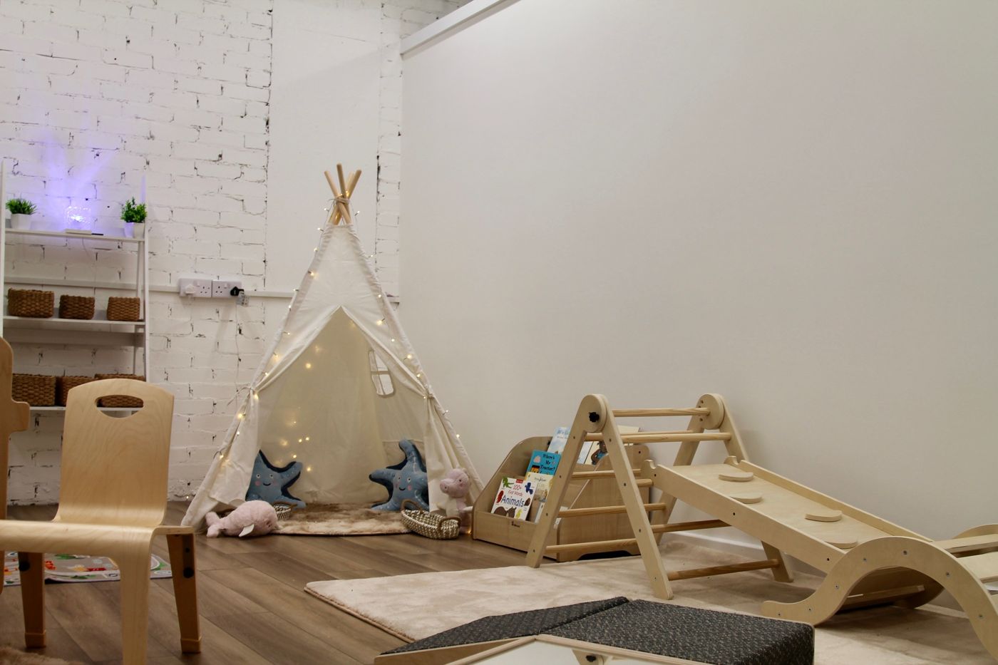 Cosy teepee corner with fairy lights